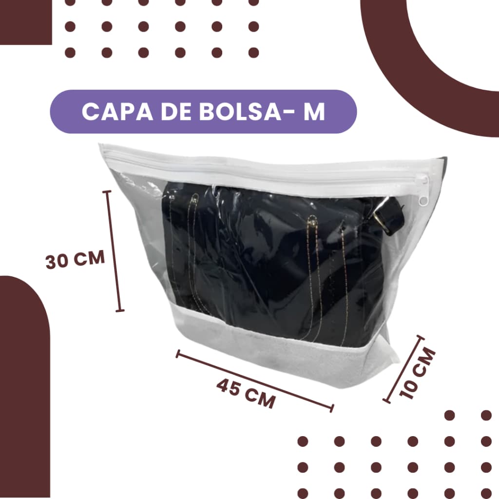 Capa Protetora M com Visor Transparente Resistente Para Bolsas