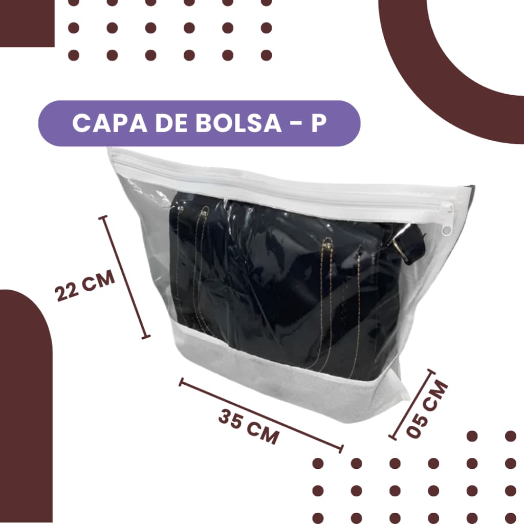 Capa Protetora P com Visor Transparente Resistente Para Bolsas