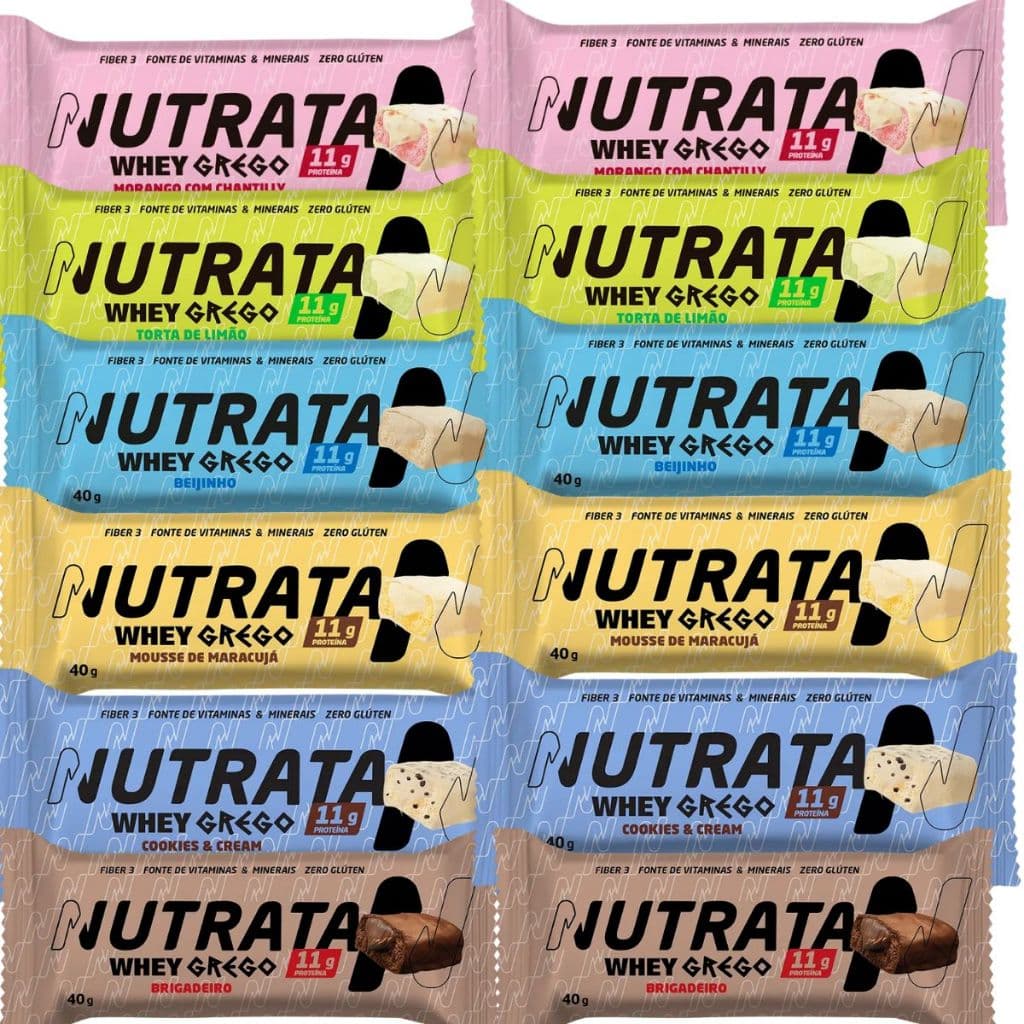 Barra Nutrata Grego Proteina Sabores Deliciosa Cx 12x 40g