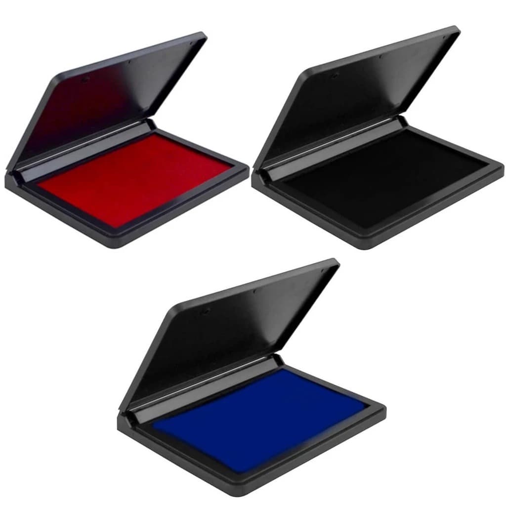 Kit 3 Almofadas Para Carimbo Nº3 Cores Azul, Preto e Vermelho - Masterprint