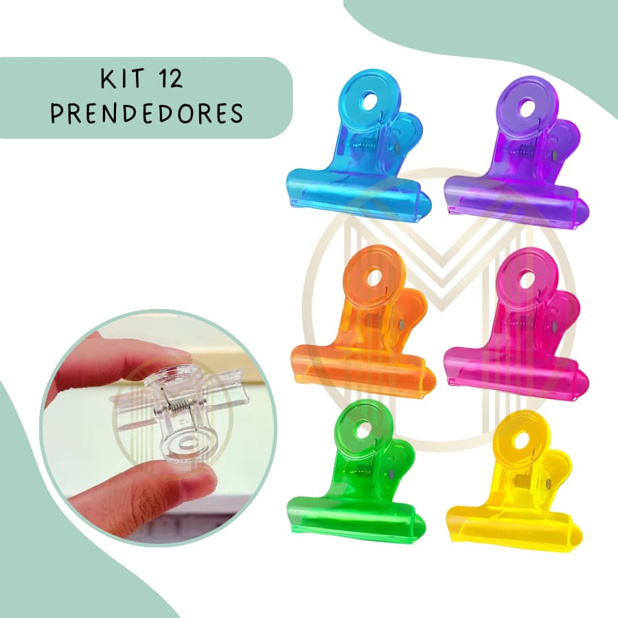 Kit C/12 Prendedores Fecha Embalagem Clip Acrílico de Alimentos