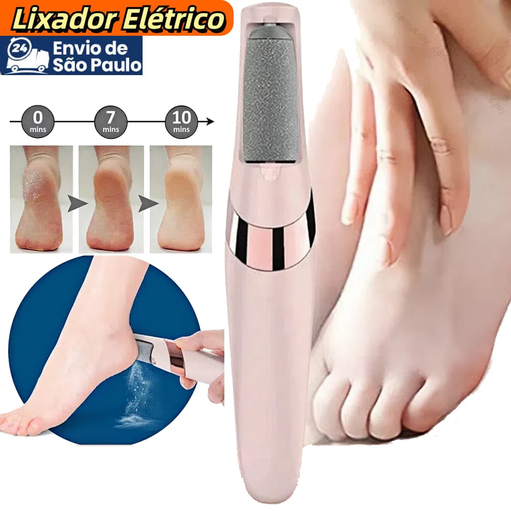 Lixador de Pé Elétrico Esfoliador Tira Calos Pedicure Portátil Recarregável USB