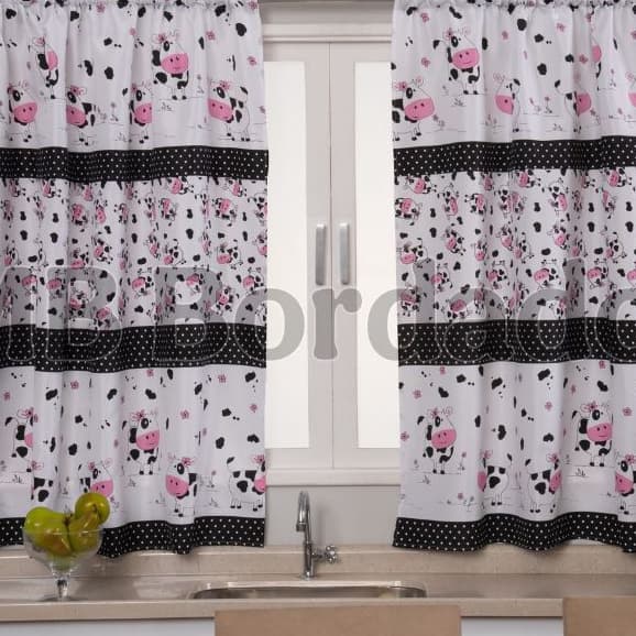 Cortina Cozinha Vitro Estampada 200x130m - DECORAÇÃO