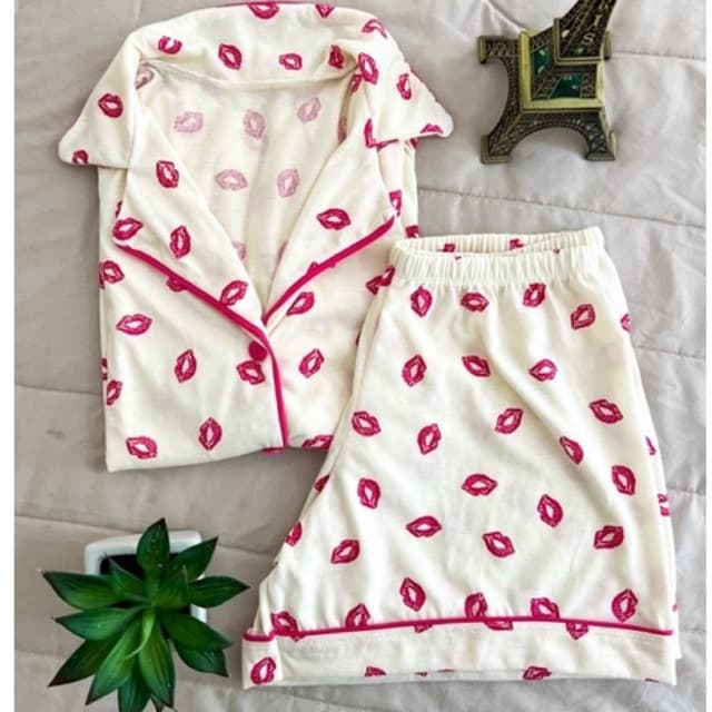 Pijama Short Doll Feminino Americano Oncinha Blogueirinha Botões Verão promoção gestante amamentação