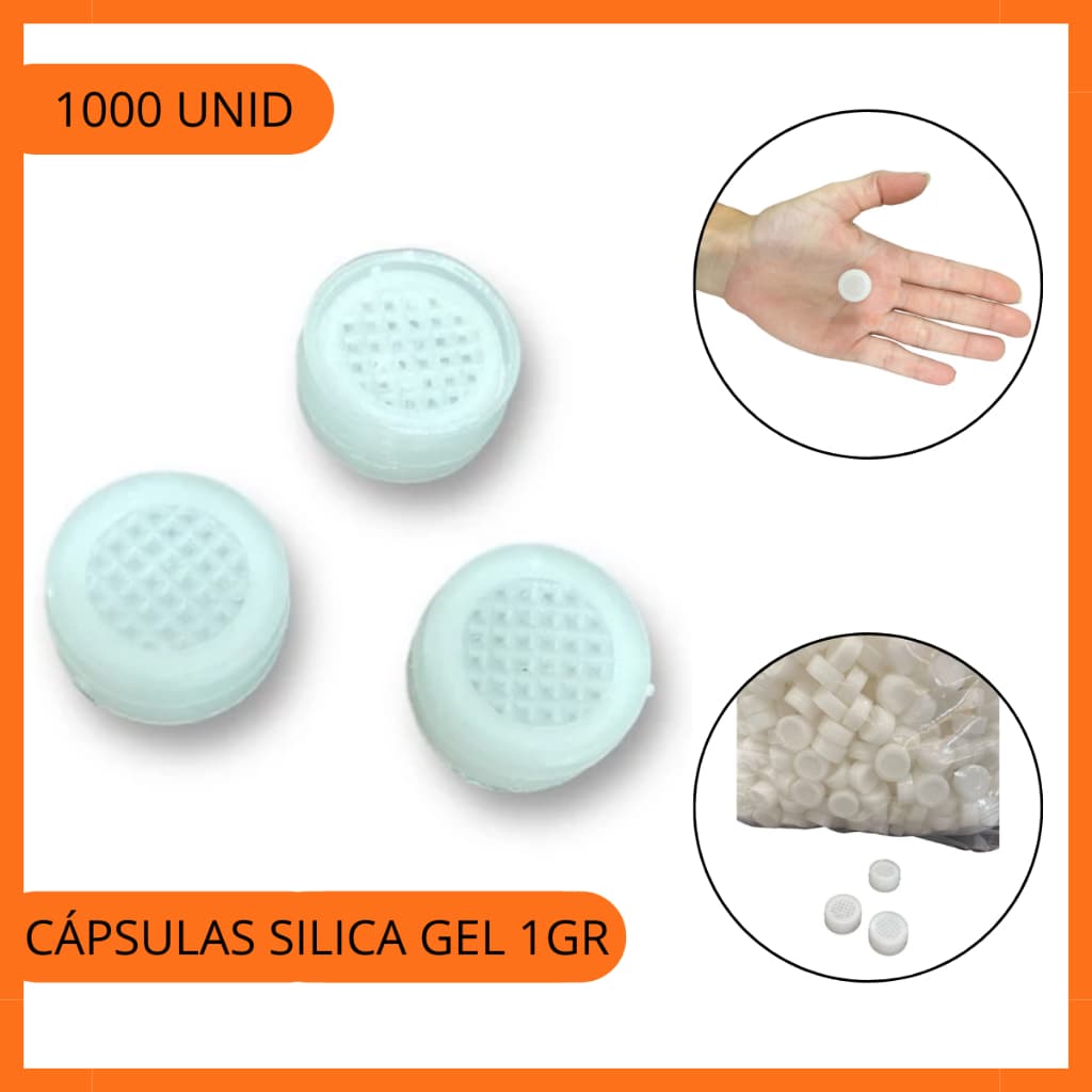 Cápsulas Silica Gel Branca 1Gr Desumidificador C/ 100 Unid