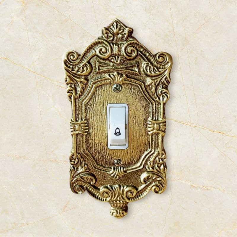 Pulsador P/ campainha com placa espelho colonial em plástico ABS