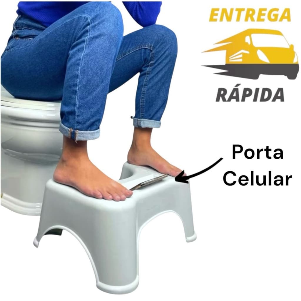 Banquinho Apoio Para Pés Vaso Sanitário Banquinho Cócoras Antiderrapante