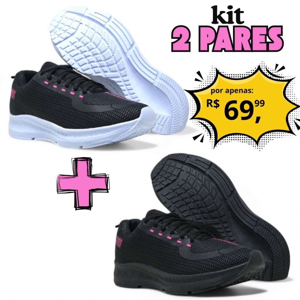 Kit 2 Tênis Confortáveis e Duráveis – Ideal para Caminhada e Treino, Envio Imediato!