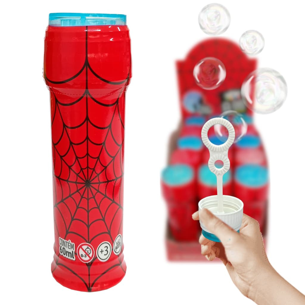 kit 15 Bolha De Sabão teia aranha 60ml Lembrancinhas de aniversário infantil bolinha prenda festa sacolinha surpresa