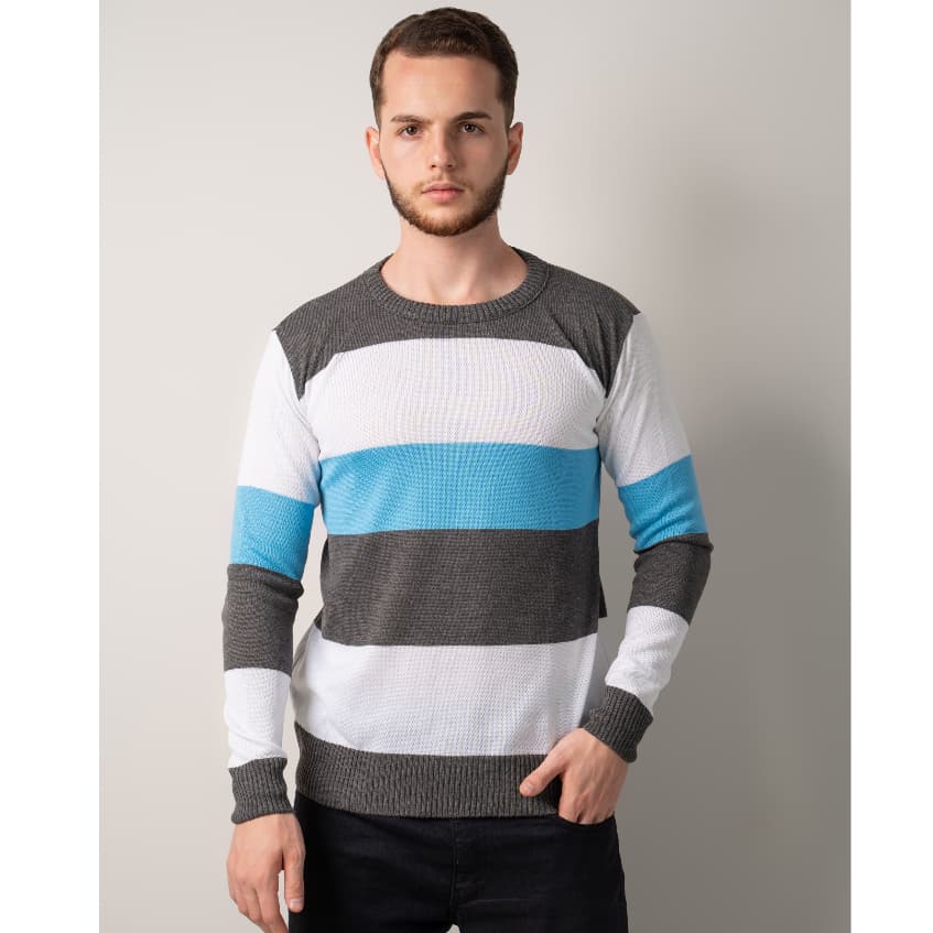 Suéter Masculino Listrado Blusa Inverno Moda Masculina Acabamento Impecável