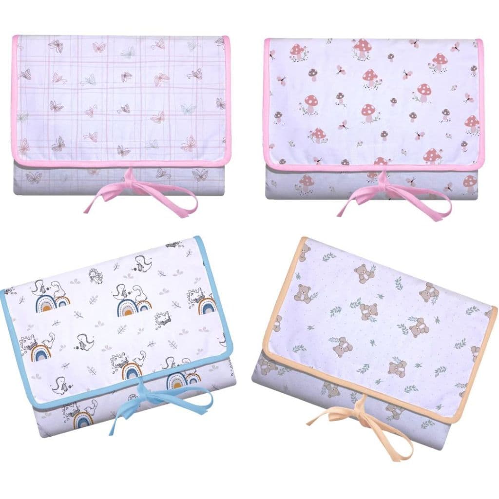 TROCADOR PORTÁTIL IMPERMEÁVEL COM ACOLCHOADO E PORTA FRALDAS PARA BEBÊ- PAPI BABY ESTAMPADO