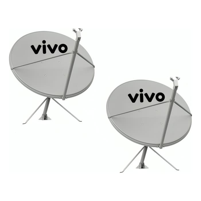 Kit 2 Antena Digital Chapa Parabólica 90cm Banda Ku - Vivo