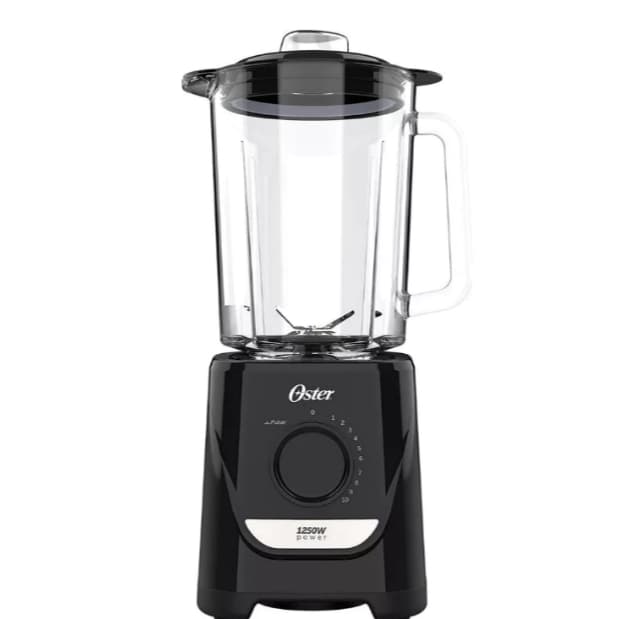 Liquidificador Power Oster OLIQ520 127v / 220v Preto Jarra de Vidro 1,8L 1250W 10 Velocidades