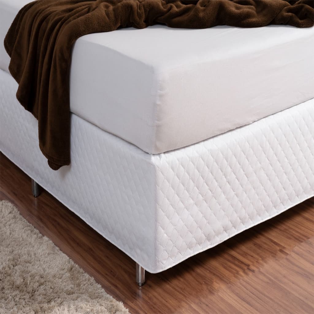 Saia Box Matelada com Elástico Solteiro Branco