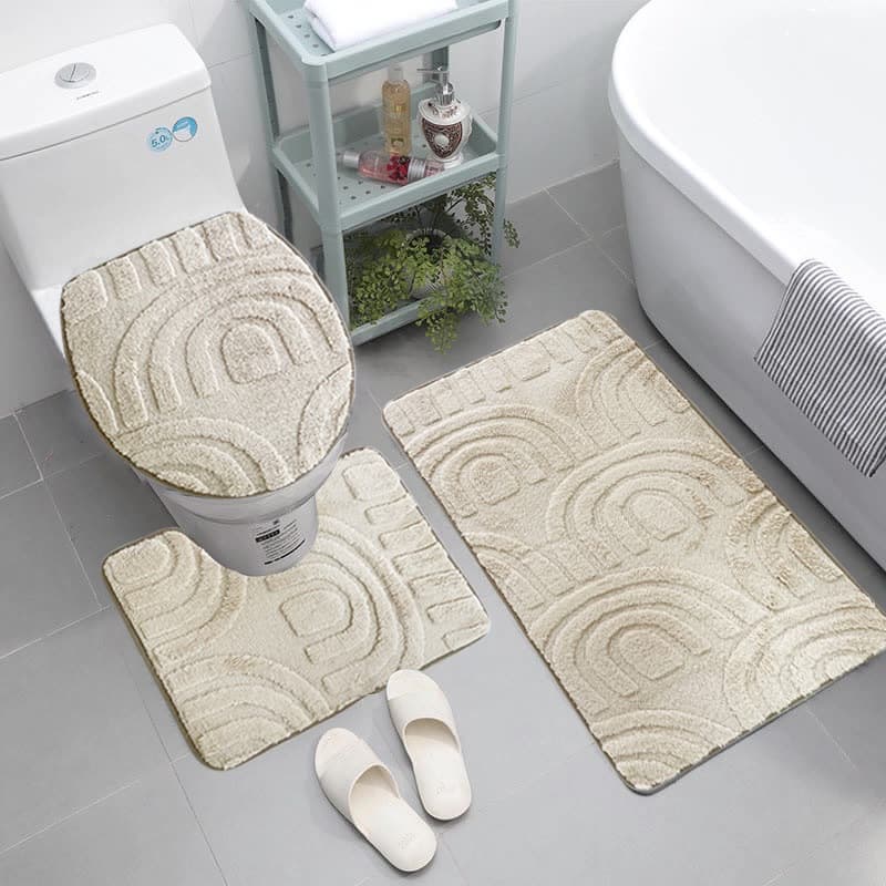 Kit com 3 peças para Banheiro com estampa floral, jogo antiderrapante casa decoração promoção