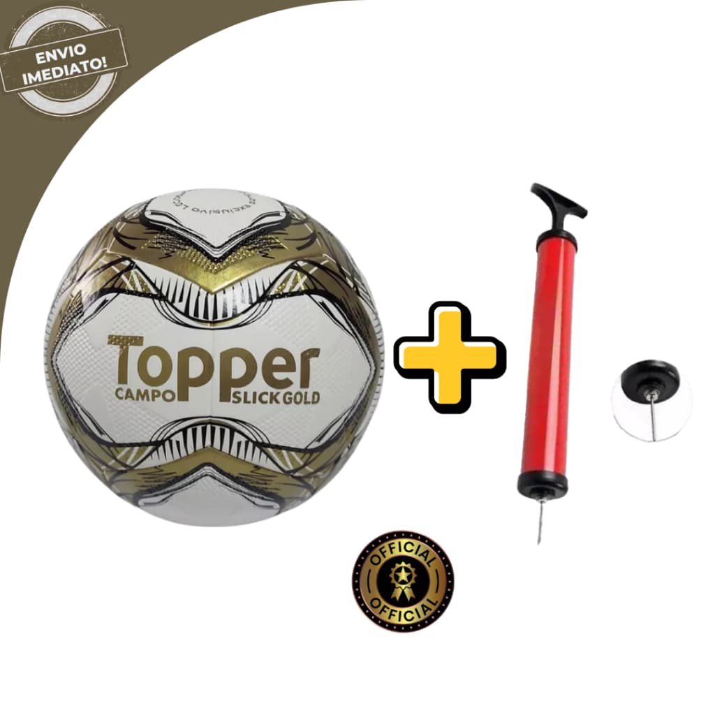 Bola Futebol Campo Topper Oficial Slick Gold Original