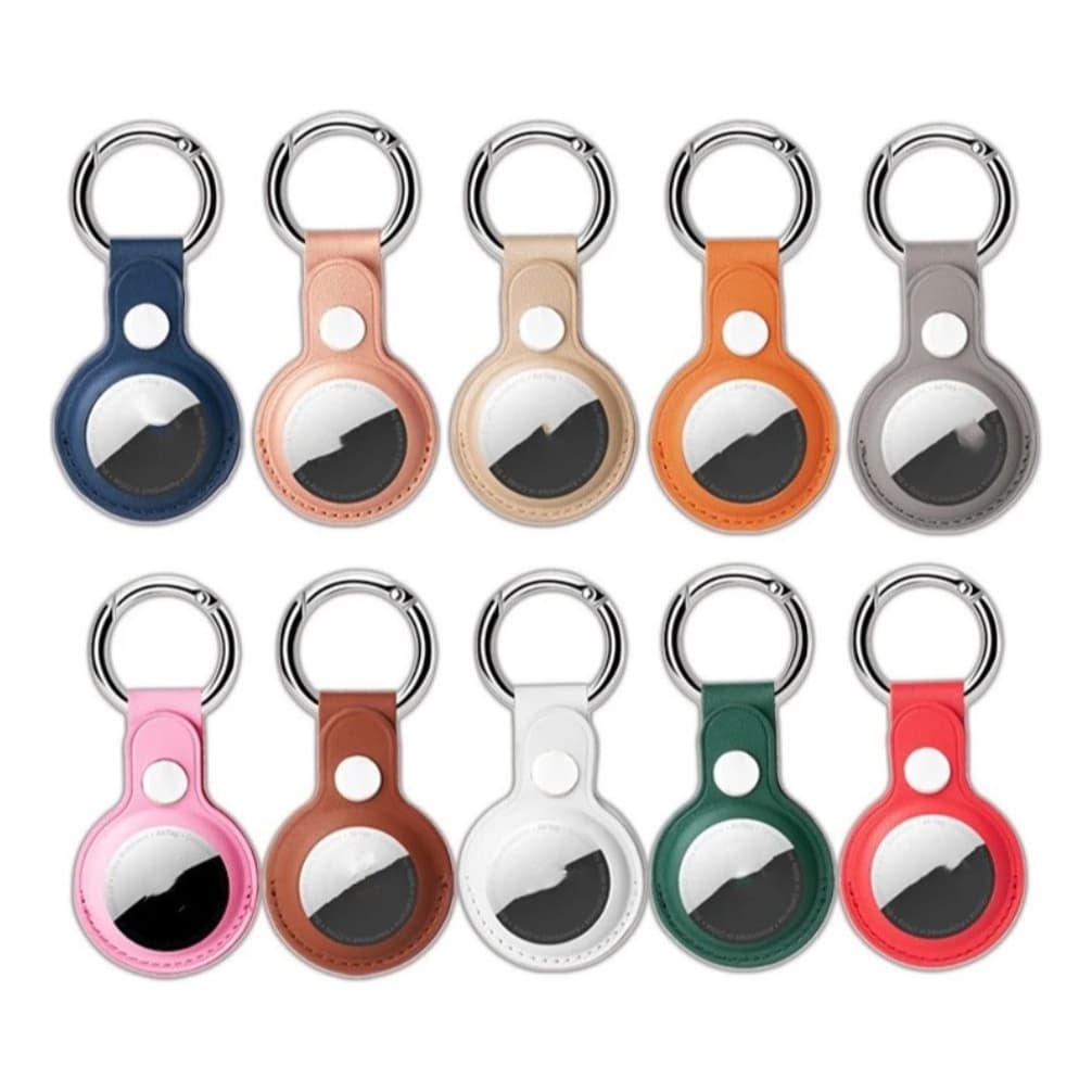 Suporte para Airtag, Chaveiro Air Tag Case, Capa de Couro, Acompanha Argola de Metal Chaveiro Bagagem,Bolsa Infantil