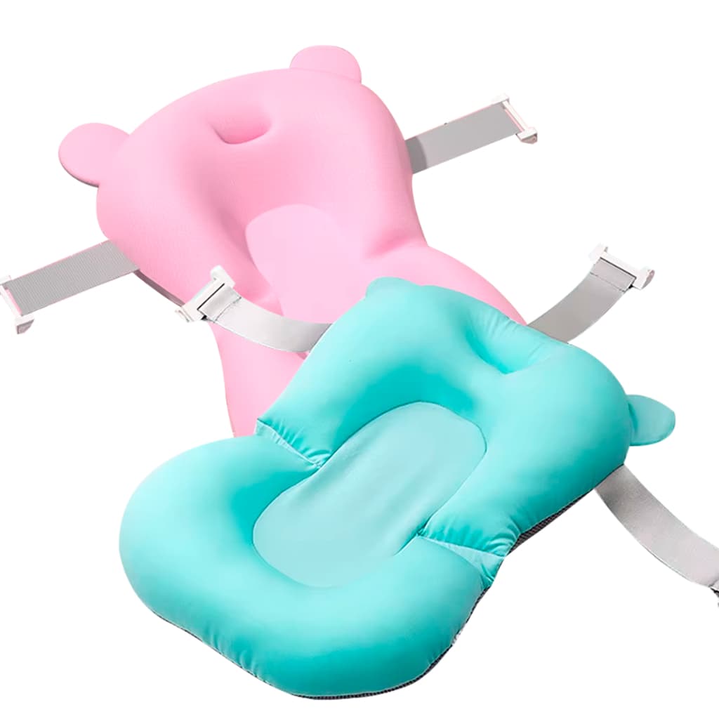 Almofada de Banho Bebê Recém Nascido Infantil Anatômica Banheira Segurança Boia Fivela Ajustável