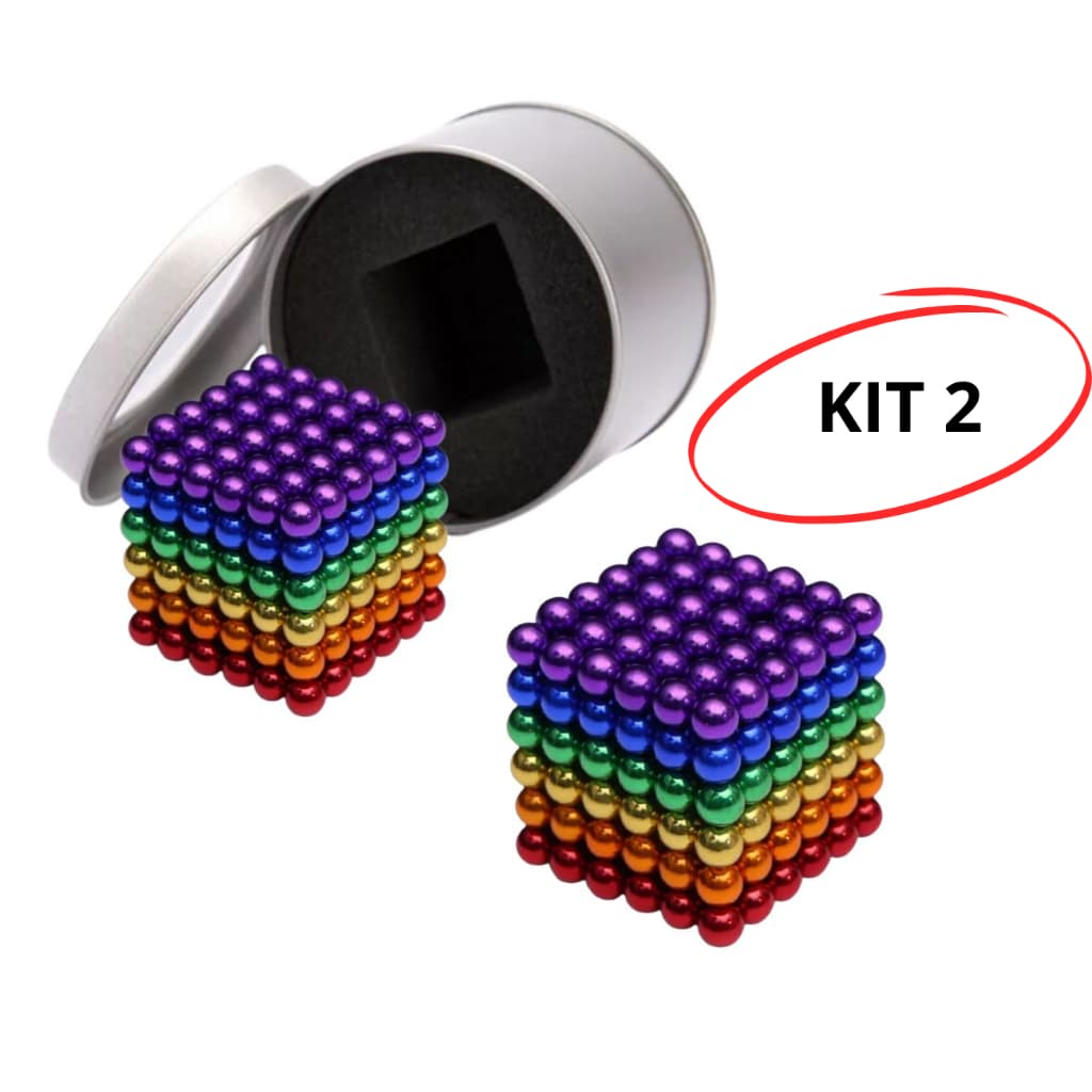Neocube Magnético Imã neodímio Bolinhas Coloridas Diversas Com Latinha Para Guardar