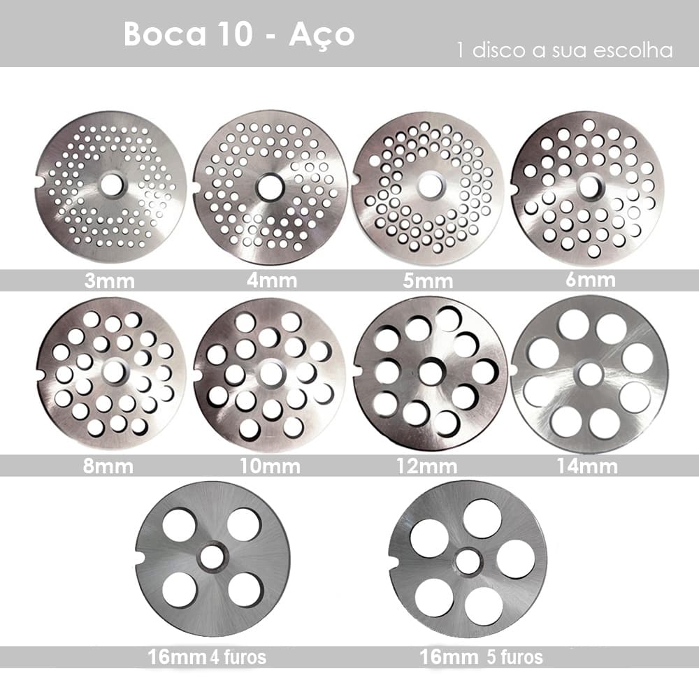 Disco Para Moedor De Carne Boca 10 - Aço Temperado