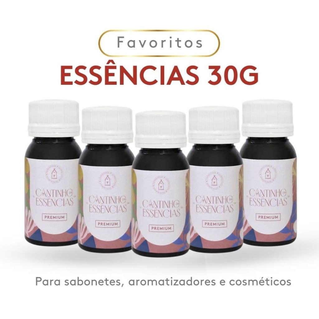 Essências 30g a base de Óleo - Linha Premium. Para Aromatizador de Ambiente, Home Spray, Sabonetes e Cosméticos.