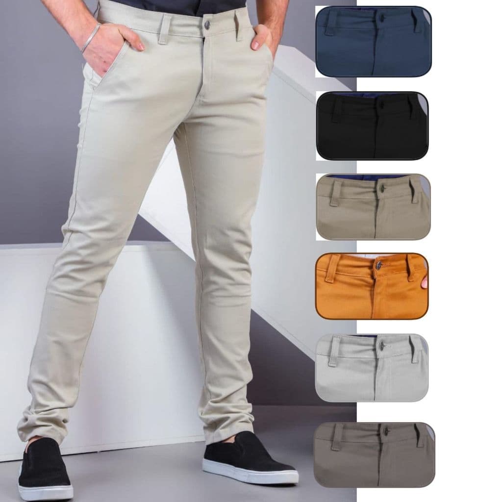 Calça Masculina Sport Fino Bolso Embutido Sarja Com Elastano Direto Da Fabrica