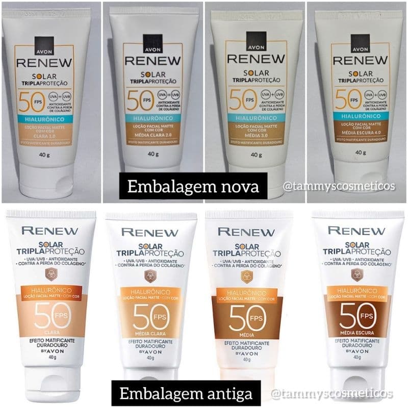 Protetor Solar Facial Renew FPS70 40g, Renew com cor fps 50