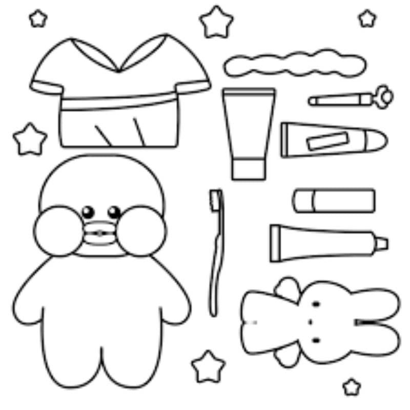 Kit 60 Desenhos de Paper Duck Para Colorir (Folhas Soltas) Folha A4