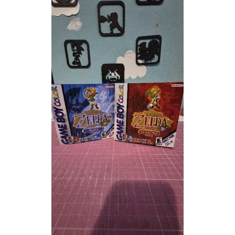 caixa repro com berço zelda Oracle ages e legend of zelda Oracle season para gameboy color