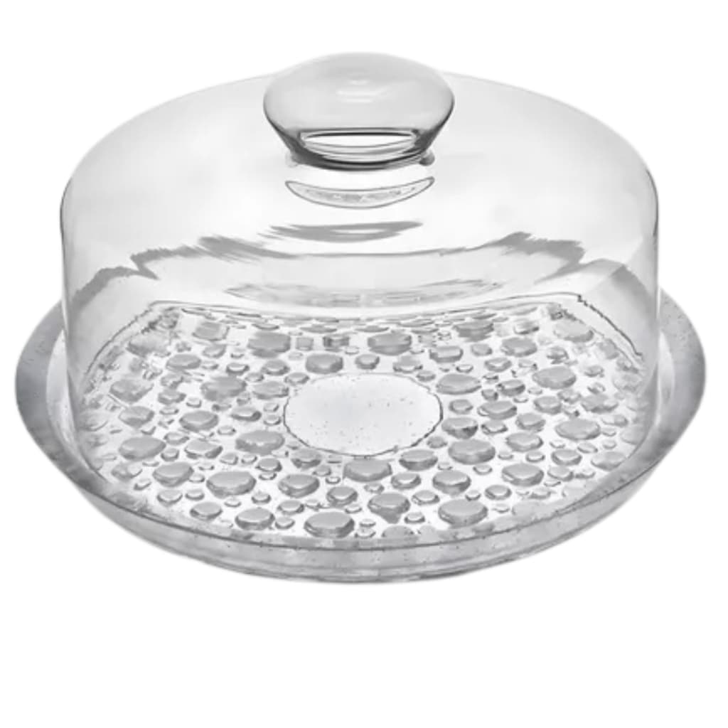 Queijeira Porta Queijo Vidro Tampa 21x16cm Cor Transparente