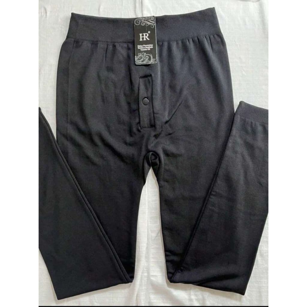 Meia calça térmica masculina peluciada por dentro com Botão