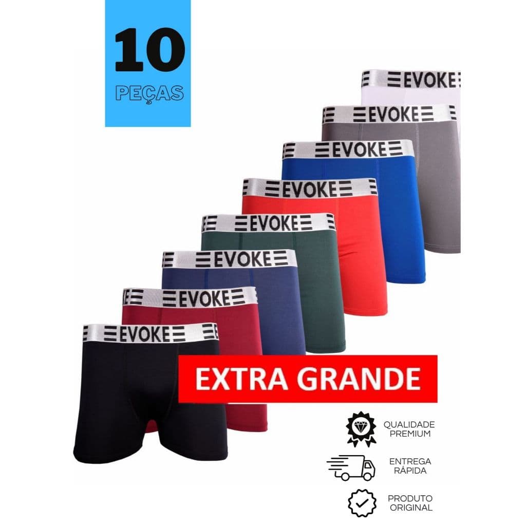Kit 10 Cuecas Boxer Extra Grande Premium