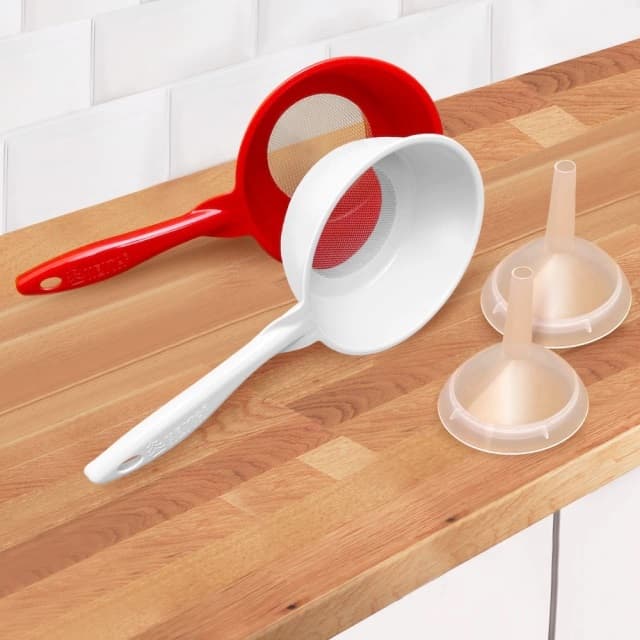 Peneira com Funil Coador Grande 2 em 1 Suco Vitamina