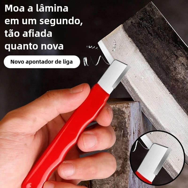 Afiador Profissional de Facas Aço Tungstênio Pedra Diamantada Lâminas Tesoura Jardinagem Cabo Antiderrapante