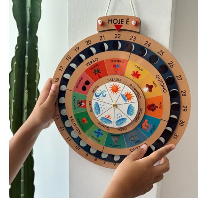 Calendário Montessori Redondo Infantil Educativo