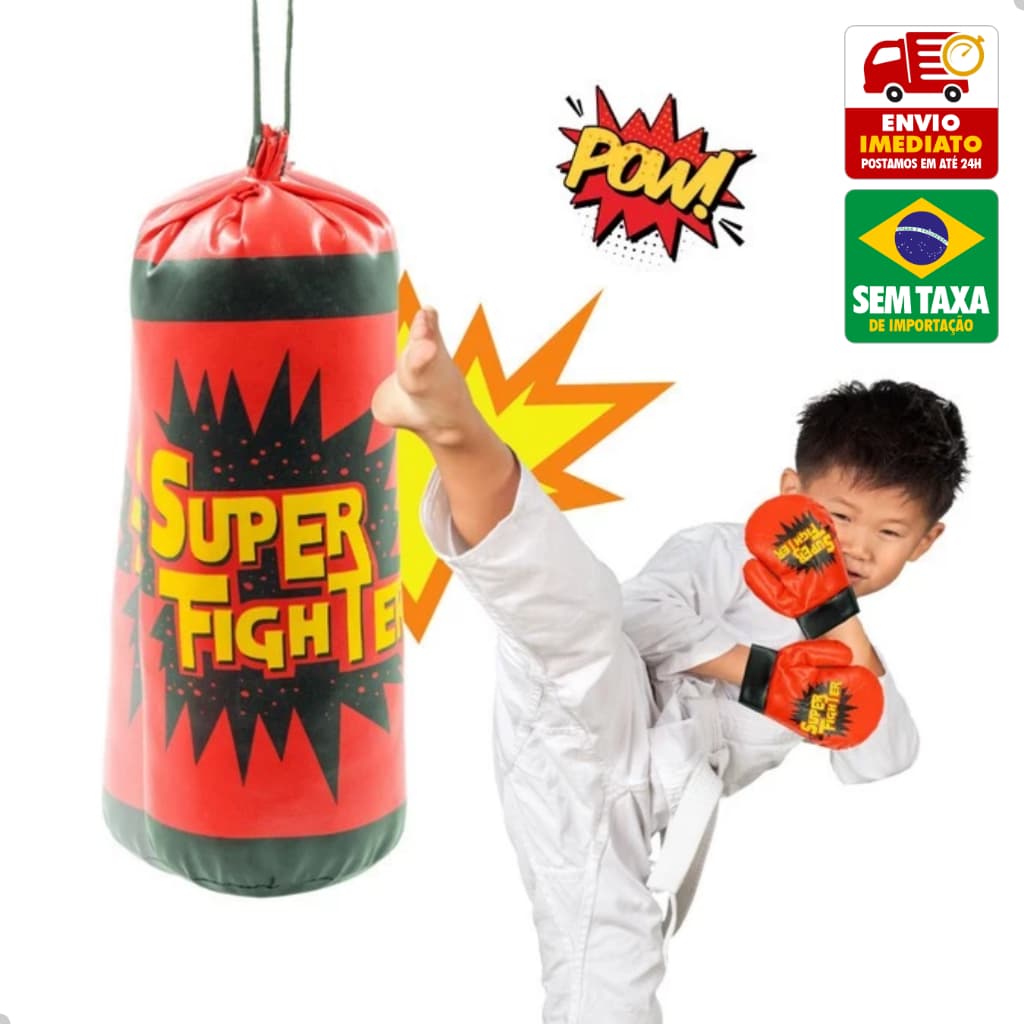 Kit Saco de Pancadas Boxe com Luvas de Brinquedo Esporte Box DuteToys DTY0695