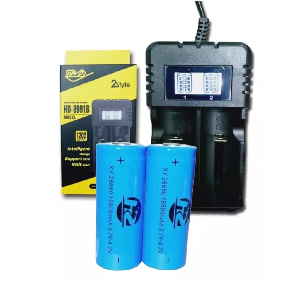 Carregador 26650 unidades 2 bat Para Lanterna T9 P90 P50 X900 Tocha