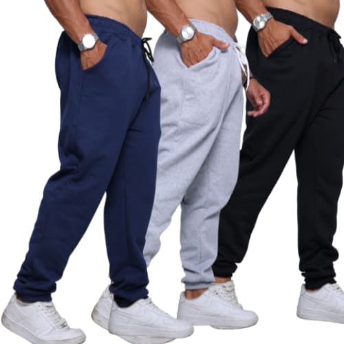Kit 3 Calca Masculina Para Frio, Modelo, Jogger, Moletom Premium