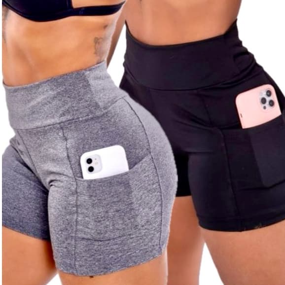 KiT 2 SHORT BOLSO LATERAL suplex perfeito para treino academia crossfit roupas fitness SHORTE FEMININO