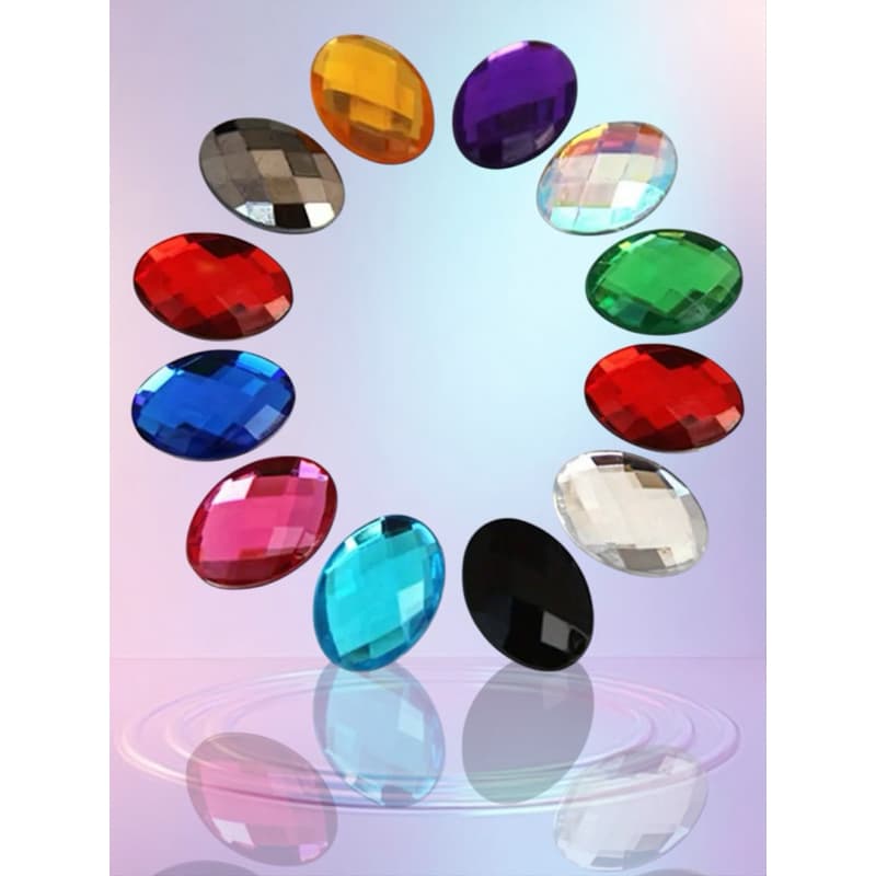 Chaton Oval 10x14mm Sem Furo 500 Unidades 10 Cores