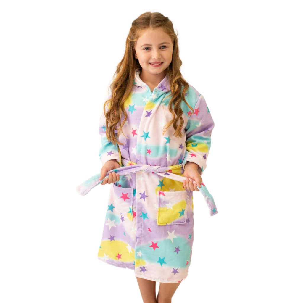 Roupão Atoalhado Infantil Menina Menino Com Capuz Praia Piscina