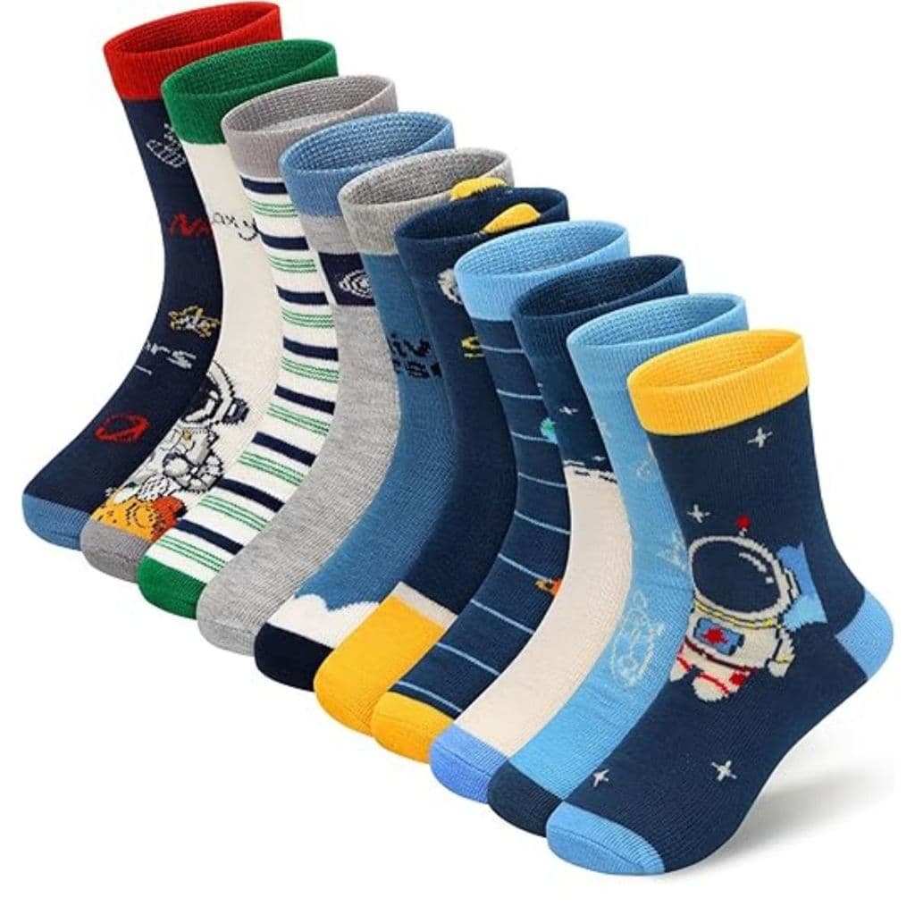 Kit Pares De Meia Infantil Cano Longo Menino 2, 4, 6, 8 e 12 anos Desenhos Divertidos Para Criança