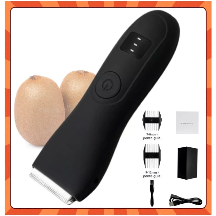 Removedor Elétrico Portátil de Pêlos Íntimos à Prova D'Água - Aparador Corporal Sem Dor para Homens e Mulheres