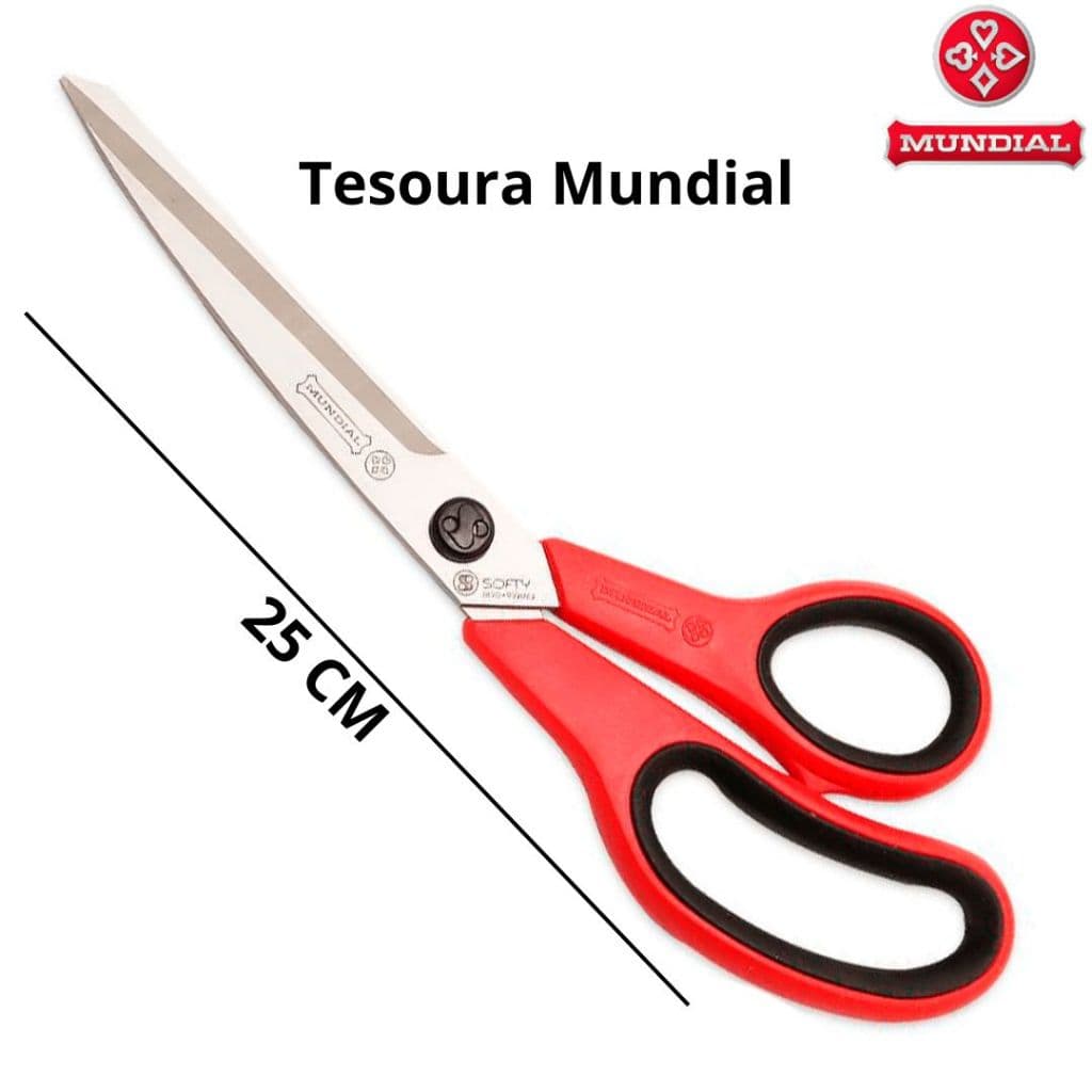 Tesoura Mundial Profissional Cushion SOFT Corte e Costura Tecido, Plástico e Papel 9 Polegadas 1/2 (25CM)