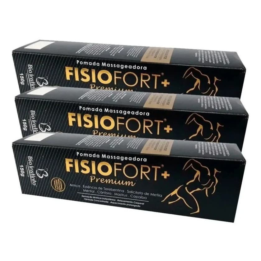 Kit C/ 3 Pomada Fisiofort Premium Bio Instinto 150g