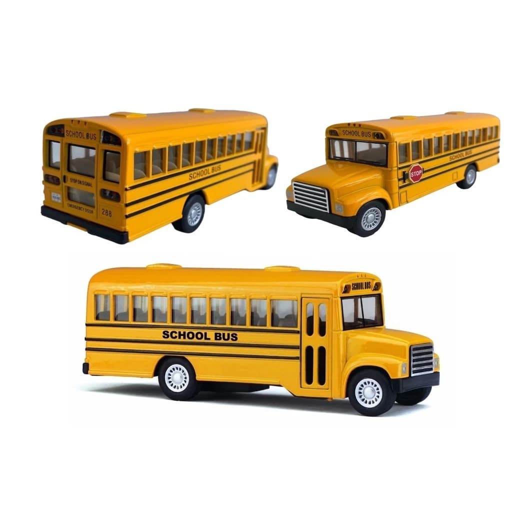 Carrinho Ônibus Escolar Americano Fricção - Ferro Abre Porta