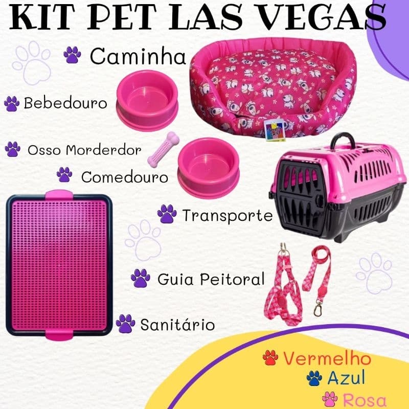 Kit Para Cachorro Completo Pet Transporte Las Vegas Comedouro Cães