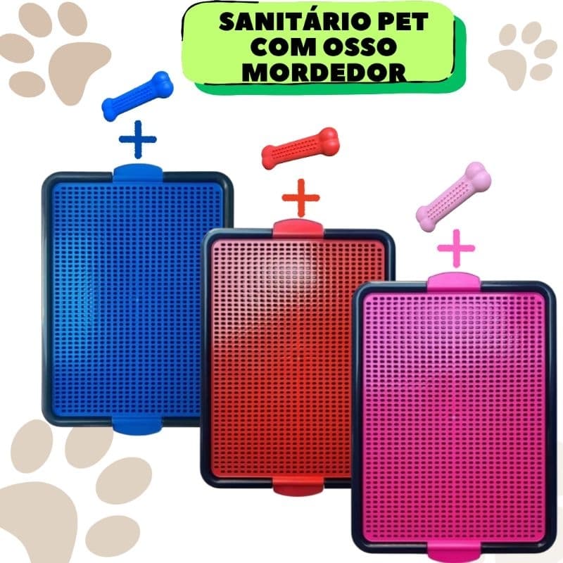 Tapete Higiênico Para Cães Sanitário Canino Educa Pet Banheiro Pet Tapete Lavável Com Osso Mordedor