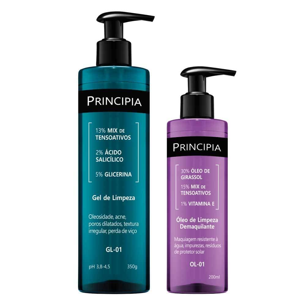 Principia Kit Limpeza Profunda Anti Acne Gel de limpeza GL-01 + Oleo de Limpeza OL-01