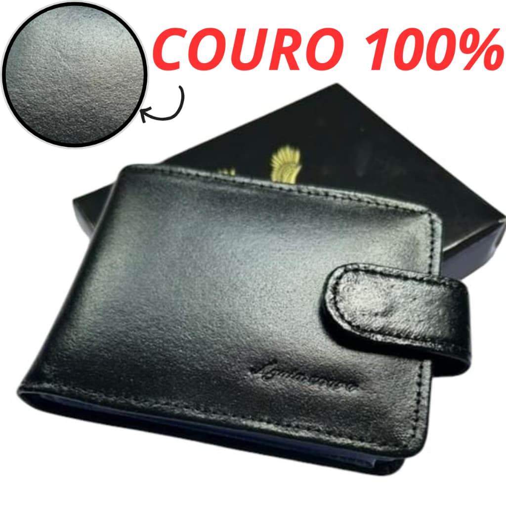 Carteira Masculina Couro 100% Legitimo Original Macia com Porta Cartão.